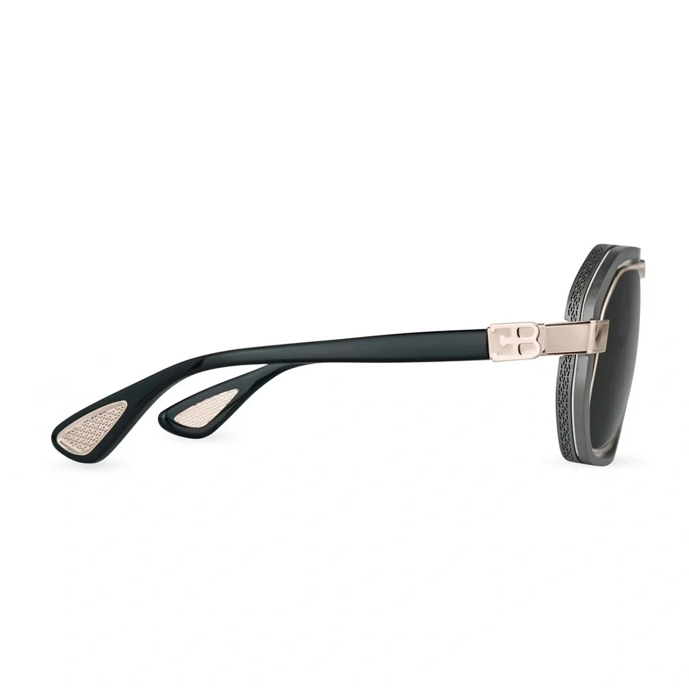 New! BUGATTI 08-GM/WG Stylish Gunmetal White Gold Sunglasses, Authentic